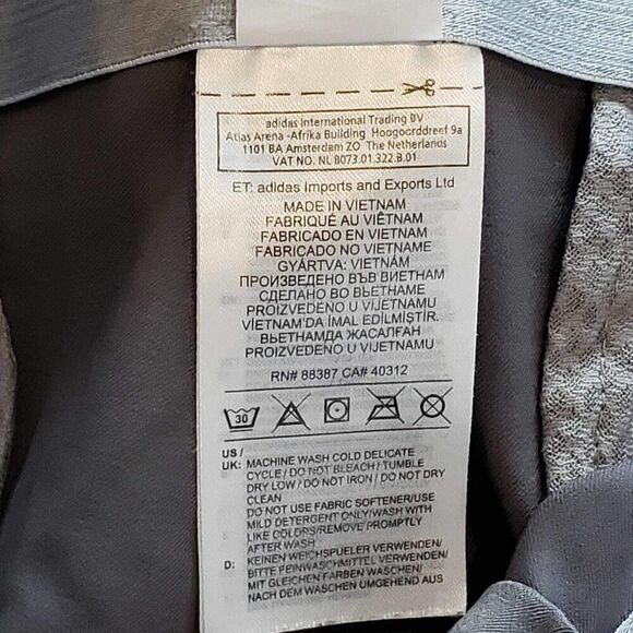 Adidas Golf Pants Chino Straight Flat Front Men’s Size 35x30 Gray Performance - Picture 9 of 10